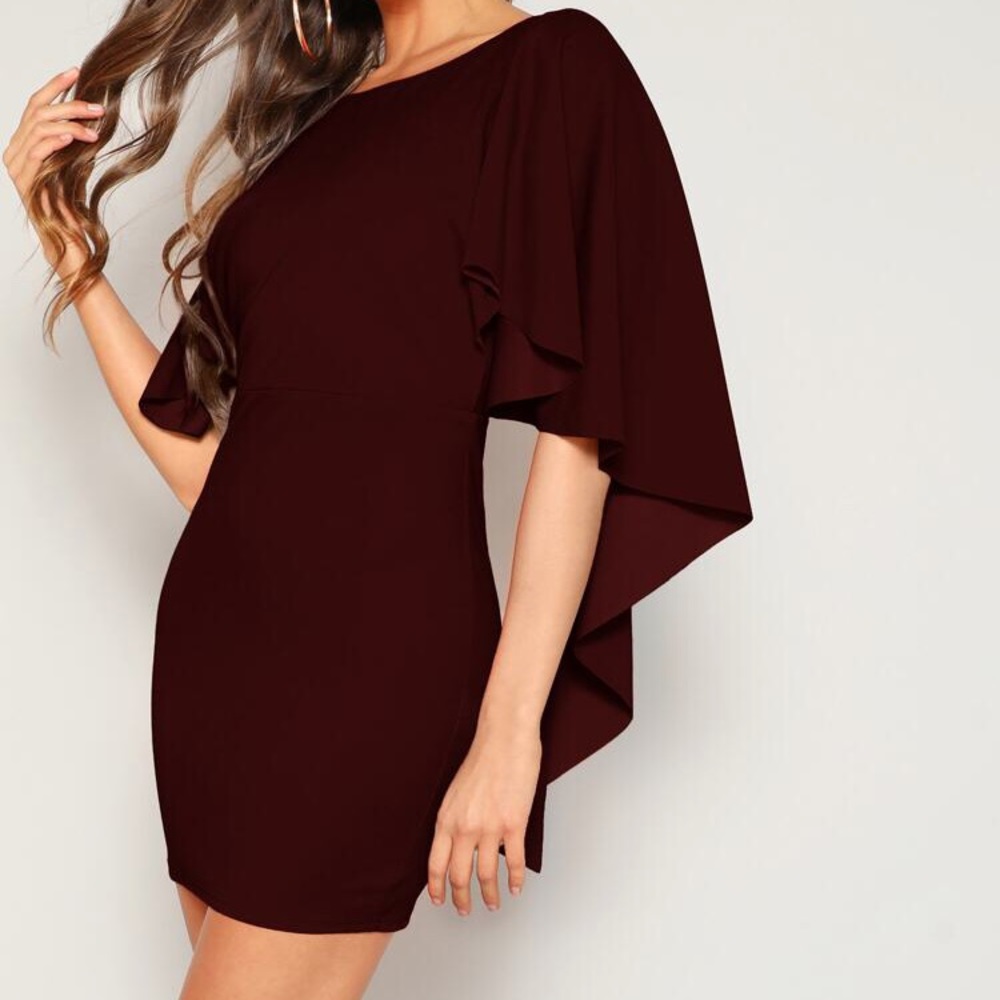 Backless burgundy dress (party or formal)